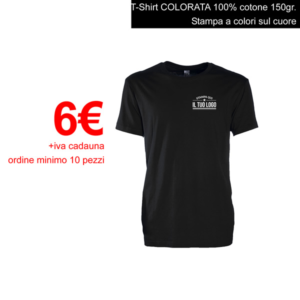 T-shirt manica corta - 100% Cotone 150gr. - Personalizzate a colori - Colorata 6€+iva cadauna