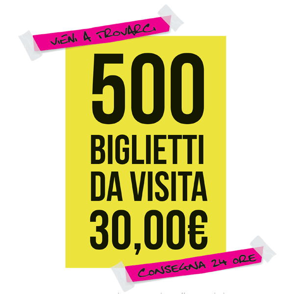 super Offerta: 50 Biglietti da Visita Stampa a Colori su un lato su Carta Patinata Matt 300gr/mq 30 Euro IVA inclusa.
